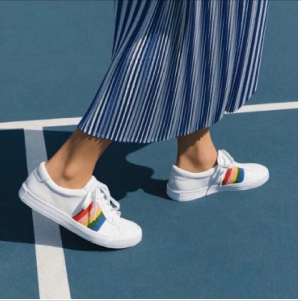 LOEFFLER‎ RANDALL Rainbow Sneakers Womens Size 8.5